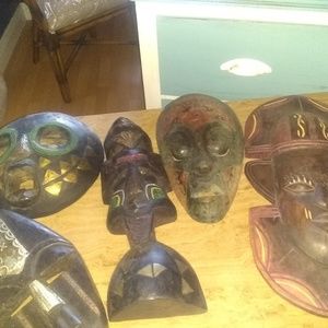 Hand made African tribal masks from Ghana